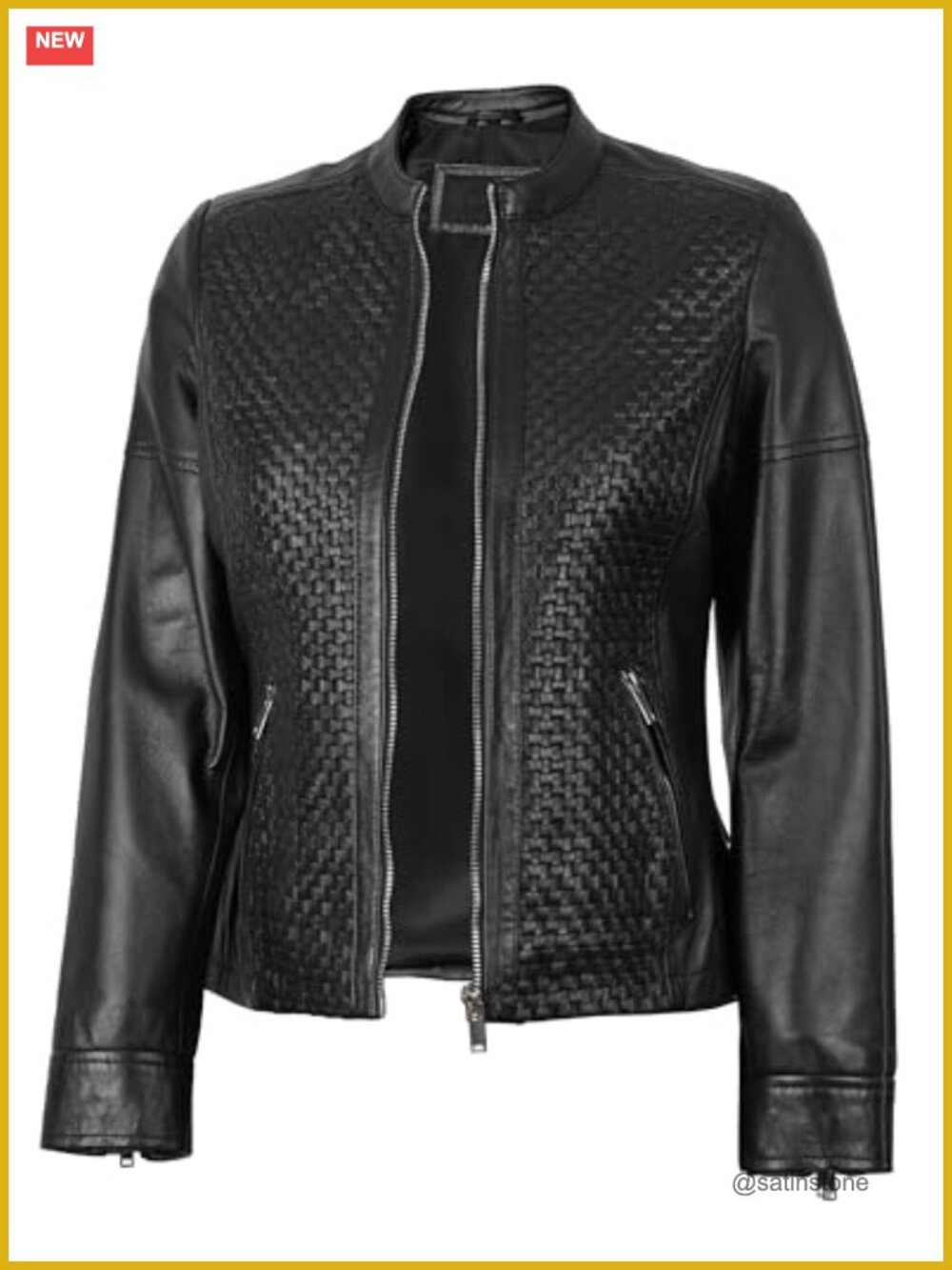 Genuine Lambskin Leather Cafe Racer Biker Jacket
